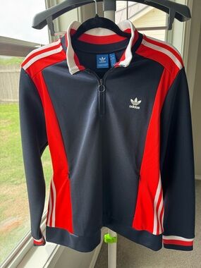 Adidas Trefoil Zip Track Jacket - Black & Red